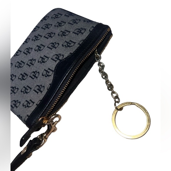 EUC Dooney & Bourke Vintage Black Leather Wristlet Wallet w/ Key Ring & Strap - Picture 5 of 11